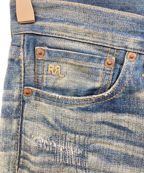 RRL（ダブルアールエル）RRL (ダブルアールエル) ダメージ加工デニムパンツ インディゴ サイズ:SIZE 63.5cm (W25)の古着・服飾アイテム