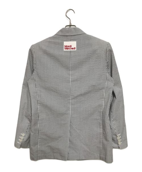 Mardi Mercredi（マルディメクルディ）MARDI MERCREDI (マルディメクルディ) シサッカージャケット グレー×ホワイト サイズ:Free 未使用品の古着・服飾アイテム