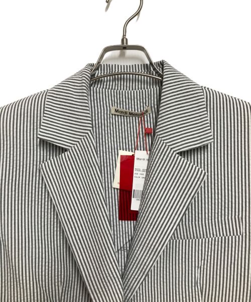 Mardi Mercredi（マルディメクルディ）MARDI MERCREDI (マルディメクルディ) シサッカージャケット グレー×ホワイト サイズ:Free 未使用品の古着・服飾アイテム