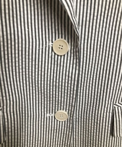 Mardi Mercredi（マルディメクルディ）MARDI MERCREDI (マルディメクルディ) シサッカージャケット グレー×ホワイト サイズ:Free 未使用品の古着・服飾アイテム