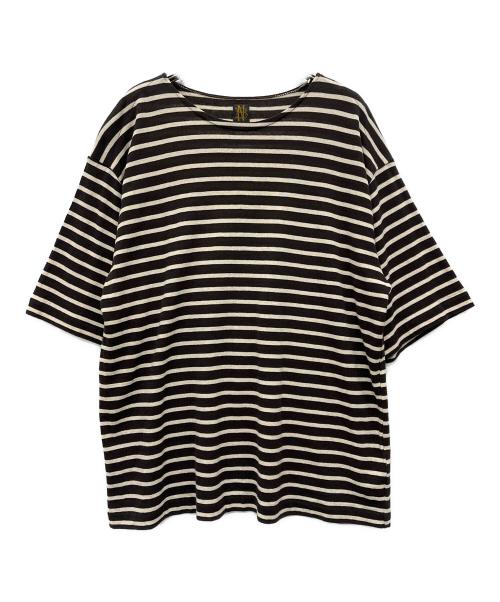 BATONER（バトナ―）BATONER (バトナ―) COTTON-LINEN SHORT SLEEVE BASQUE SHIRT ブラウン サイズ:3の古着・服飾アイテム