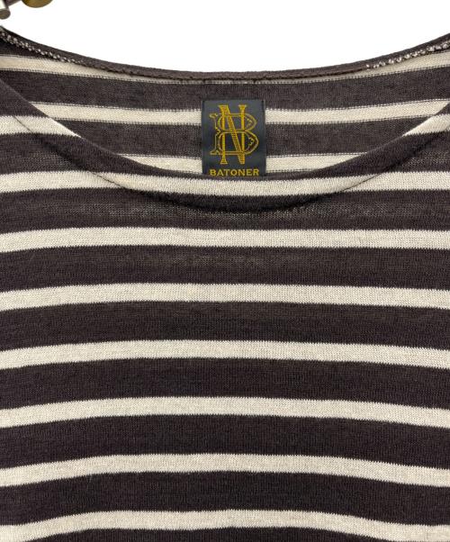 BATONER（バトナ―）BATONER (バトナ―) COTTON-LINEN SHORT SLEEVE BASQUE SHIRT ブラウン サイズ:3の古着・服飾アイテム