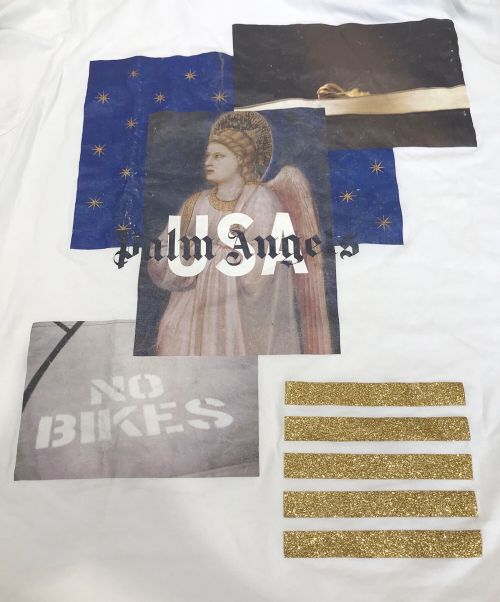 Palm Angels（パーム エンジェルス）Palm Angels (パーム エンジェルス) プリントTシャツ ホワイト サイズ:Lの古着・服飾アイテム