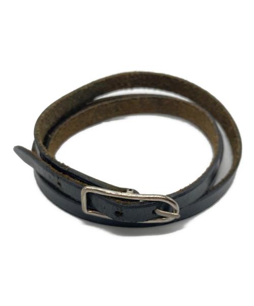 HERMES（エルメス）HERMES (エルメス) レザーブレスレット ブラックの古着・服飾アイテム