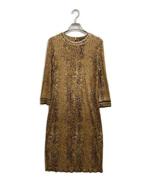 TORY BURCH（トリーバーチ）TORY BURCH (トリーバーチ) パイソン柄シルクワンピース ベージュ サイズ:Ｍの古着・服飾アイテム