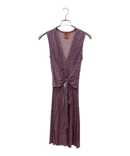TORY BURCH（トリーバーチ）TORY BURCH (トリーバーチ) 総柄シルクワンピース パープル サイズ:Sの古着・服飾アイテム