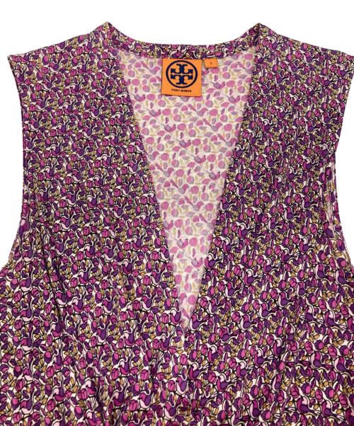 TORY BURCH（トリーバーチ）TORY BURCH (トリーバーチ) 総柄シルクワンピース パープル サイズ:Sの古着・服飾アイテム