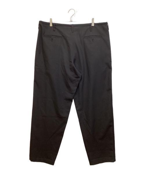 GROUND Y（グラウンドワイ）GROUND Y (グラウンドワイ) WOOL/POLYESTER GABARDINE DRAWSTRING PANTS ブラック サイズ:3の古着・服飾アイテム