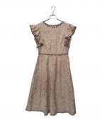 LANVIN en Bleuランバンオンブルー）の古着「スカラップレースワンピース」｜ベージュ