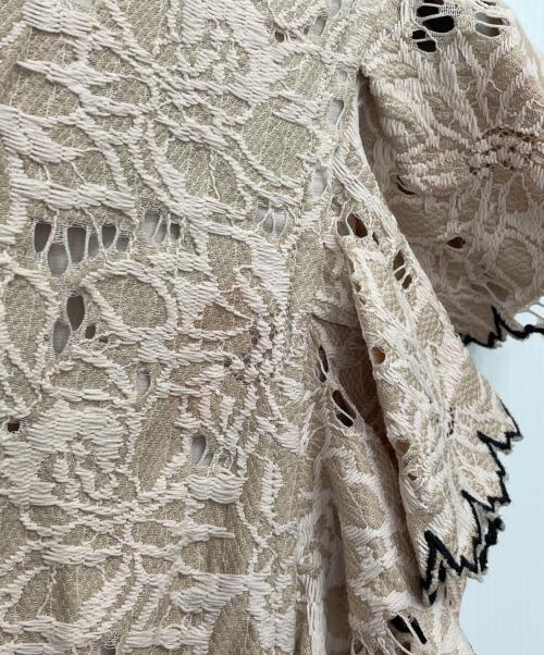 LANVIN en Bleu（ランバンオンブルー）LANVIN en Bleu (ランバンオンブルー) スカラップレースワンピース ベージュ サイズ:38の古着・服飾アイテム