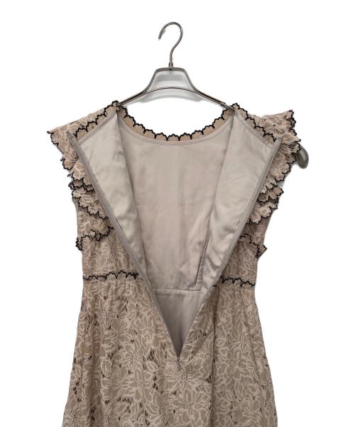 LANVIN en Bleu（ランバンオンブルー）LANVIN en Bleu (ランバンオンブルー) スカラップレースワンピース ベージュ サイズ:38の古着・服飾アイテム