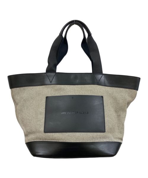 ALEXANDER WANG（アレキサンダー・ワン）ALEXANDER WANG (アレキサンダーワン) キャンバスレザートートバッグ ブラックの古着・服飾アイテム