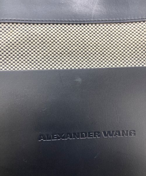 ALEXANDER WANG（アレキサンダー・ワン）ALEXANDER WANG (アレキサンダーワン) キャンバスレザートートバッグ ブラックの古着・服飾アイテム