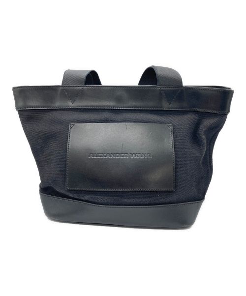 ALEXANDER WANG（アレキサンダー・ワン）ALEXANDER WANG (アレキサンダーワン) キャンバスレザートートバッグ ブラックの古着・服飾アイテム