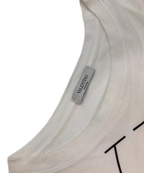 VALENTINO（ヴァレンティノ）VALENTINO (ヴァレンティノ) ロゴTシャツ ホワイト×ブラック サイズ:Mの古着・服飾アイテム