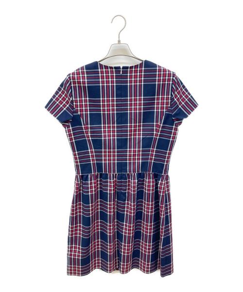 BROOKS BROTHERS（ブルックスブラザーズ）BROOKS BROTHERS (ブルックスブラザーズ) チェックウエスト切替ワンピース ネイビー サイズ:Lの古着・服飾アイテム