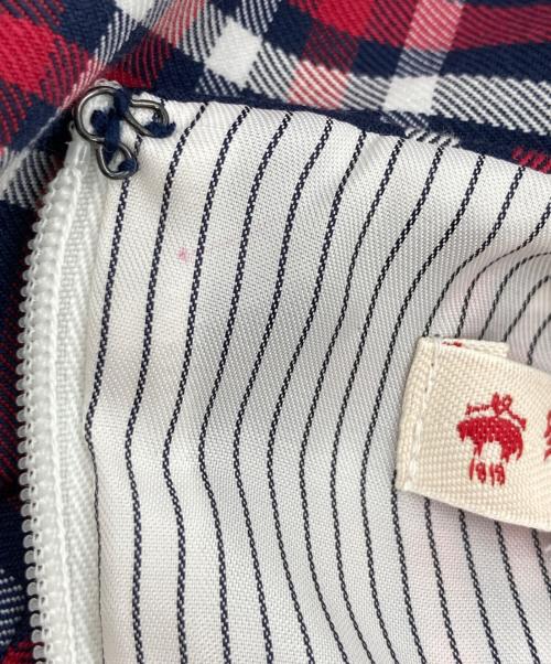 BROOKS BROTHERS（ブルックスブラザーズ）BROOKS BROTHERS (ブルックスブラザーズ) チェックウエスト切替ワンピース ネイビー サイズ:Lの古着・服飾アイテム