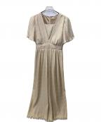 nairoナイロ）の古着「Vネックシフォンオールインワン」｜ベージュ