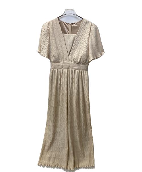 nairo（ナイロ）nairo (ナイロ) Vネックシフォンオールインワン ベージュ サイズ:Mの古着・服飾アイテム