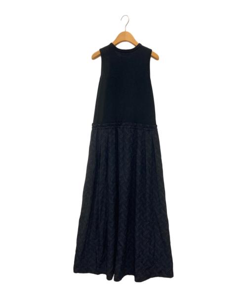 beautiful people（ビューティフルピープル）beautiful people (ビューティフルピープル) ロゴジャガードドッキングワンピース ブラック サイズ:36の古着・服飾アイテム