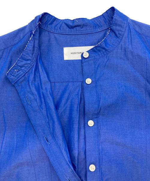 HERITANOVUM（ヘリテノーム）HERITANOVUM (ヘリテノーム) ノースリーブシャツワンピース ブルー サイズ:FREEの古着・服飾アイテム