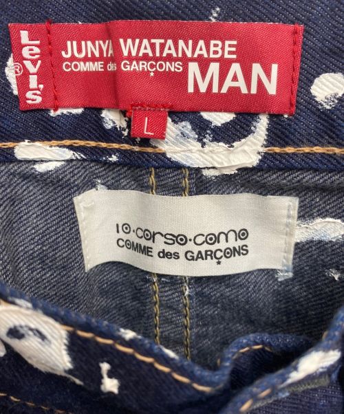 JUNYA WATANABE MAN（ジュンヤワタナベマン）JUNYA WATANABE MAN (ジュンヤワタナベマン) LEVI'S (リーバイス) 10 corso como (ディエチ コルソコモ) ペンキ加工デニムパンツ/03SS/Archive インディゴ サイズ:Lの古着・服飾アイテム