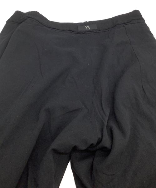 Y's（ワイズ）Y's (ワイズ) 裾切替 ワイド テーパード リネン パンツ ブラック サイズ:2の古着・服飾アイテム