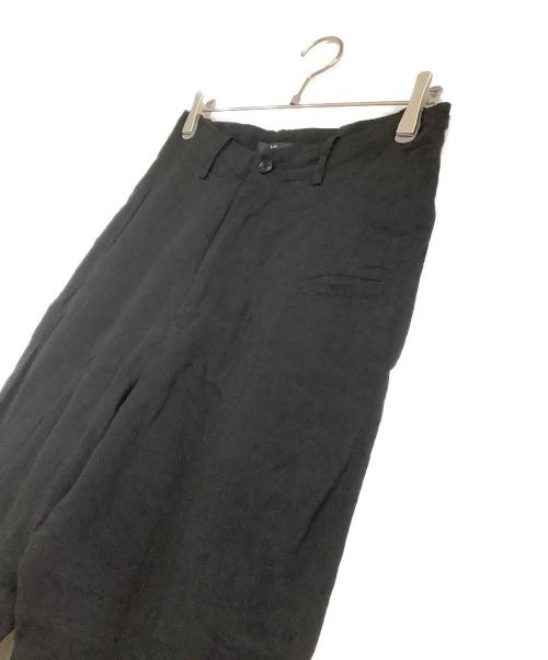 Y's（ワイズ）Y's (ワイズ) 裾切替 ワイド テーパード リネン パンツ ブラック サイズ:2の古着・服飾アイテム