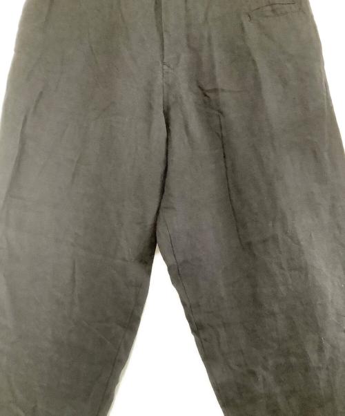 Y's（ワイズ）Y's (ワイズ) 裾切替 ワイド テーパード リネン パンツ ブラック サイズ:2の古着・服飾アイテム