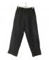 Y's（ワイズ）の古着「裾切替 ワイド テーパード リネン パンツ」｜ブラック
