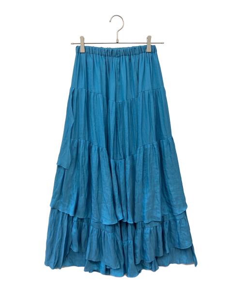 Noble（ノーブル）Noble (ノーブル) ランダムティアードロングスカート ブルー サイズ:Fの古着・服飾アイテム