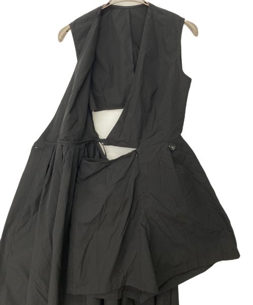 BIRTHDAY BASH（バースデーバッシュ）BIRTHDAY BASH (バースデーバッシュ) バッククロスリネンワンピース ブラック サイズ:Mの古着・服飾アイテム