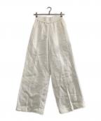 CACUMAカクマ）の古着「白い麻のワイドパンツ」｜ホワイト