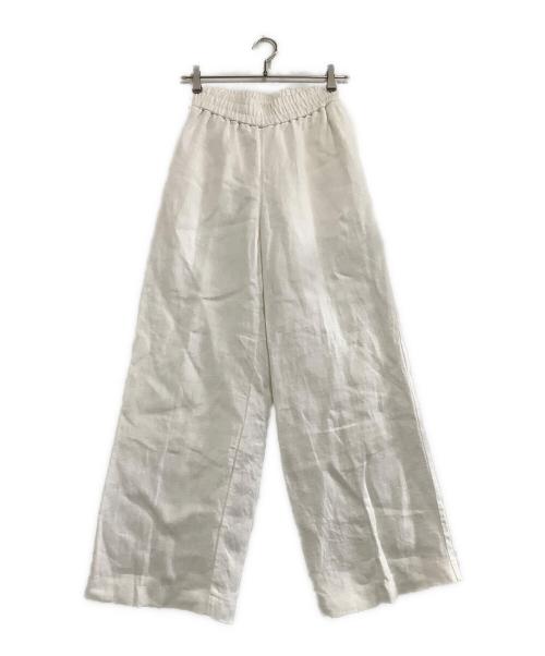 CACUMA（カクマ）CACUMA (カクマ) 白い麻のワイドパンツ ホワイト サイズ:Sの古着・服飾アイテム