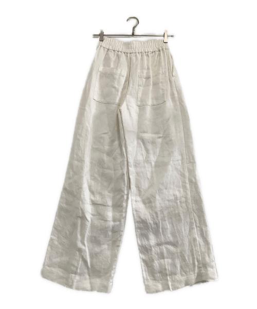 CACUMA（カクマ）CACUMA (カクマ) 白い麻のワイドパンツ ホワイト サイズ:Sの古着・服飾アイテム