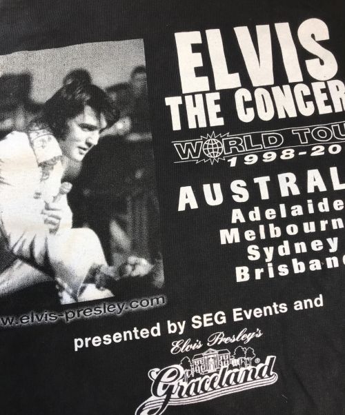 バンドTシャツ（バンドTシャツ）バンドTシャツ (バンドTシャツ) 90s PLAY BILL(プレイビル) ELVIS PRESLEY(エルヴィスプレイリー) バンドTシャツ ブラック サイズ:XLの古着・服飾アイテム