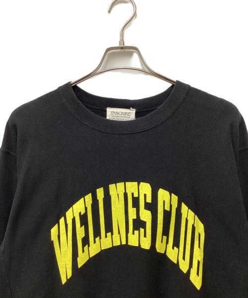 INSCRIRE（アンスクリア）INSCRIRE (アンスクリア) WELLNESS CLUB Crew Sweat Shirt ブラック サイズ:Mの古着・服飾アイテム