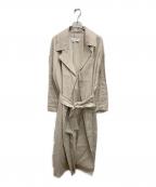 THE COAT by upper hightsザ・コートバイアッパーハイツ）の古着「リネンロングコート」｜ベージュ