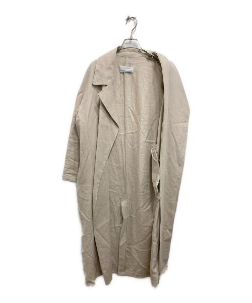 THE COAT by upper hights（ザ・コートバイアッパーハイツ）THE COAT by upper hights (ザ・コートバイアッパーハイツ) リネンロングコート ベージュ サイズ:36の古着・服飾アイテム