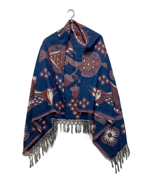 KLAUS HAAPANIEMI（クラウス ハーパニエミ）KLAUS HAAPANIEMI (クラウス ハーパニエミ) Squirrel shawl ショール ネイビーの古着・服飾アイテム