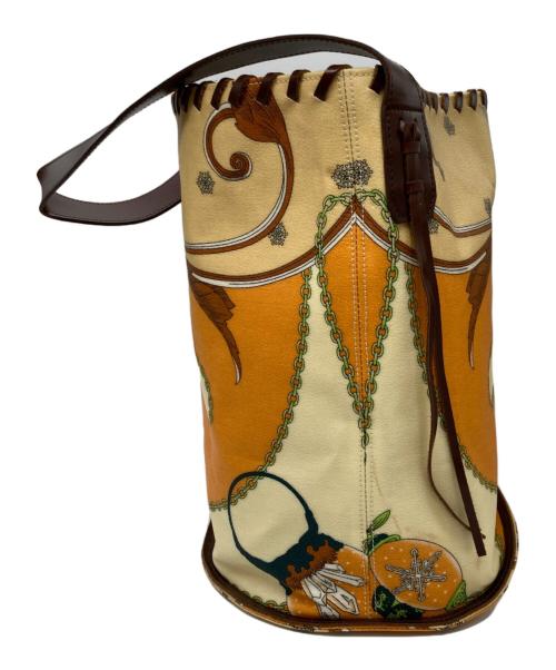 manipuri（マニプリ）manipuri (マニプリ) PVCバケツ型ショルダーバッグ ベージュの古着・服飾アイテム