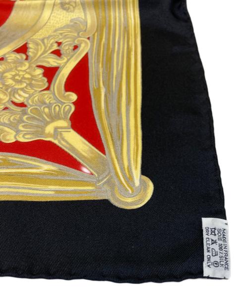 HERMES（エルメス）HERMES (エルメス) カレ90 ブラック×レッドの古着・服飾アイテム