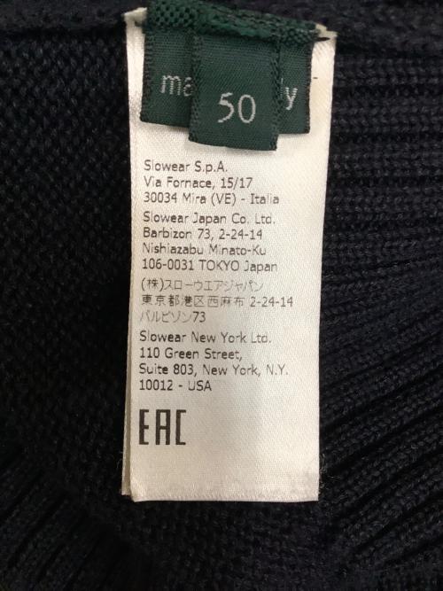 Zanone（ザノーネ）Zanone (ザノーネ) 812218/Z1337　7ゲージリネンコットンソリッドスタンドカラーニットカーディガン ネイビー サイズ:50の古着・服飾アイテム