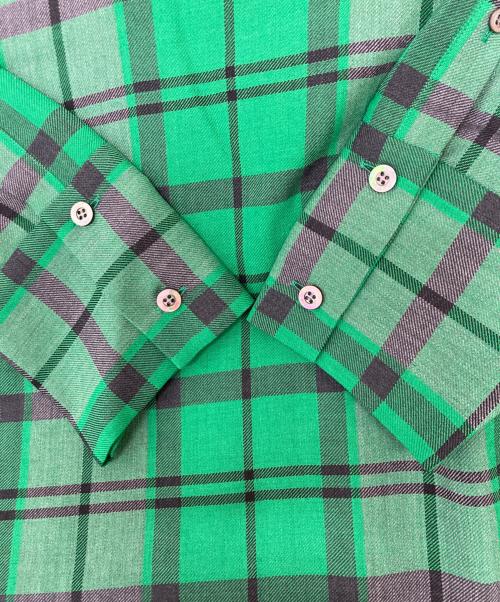 LE PHIL（ル フィル）LE PHIL (ル フィル) ドライウールチェックワンピース グリーン サイズ:1の古着・服飾アイテム