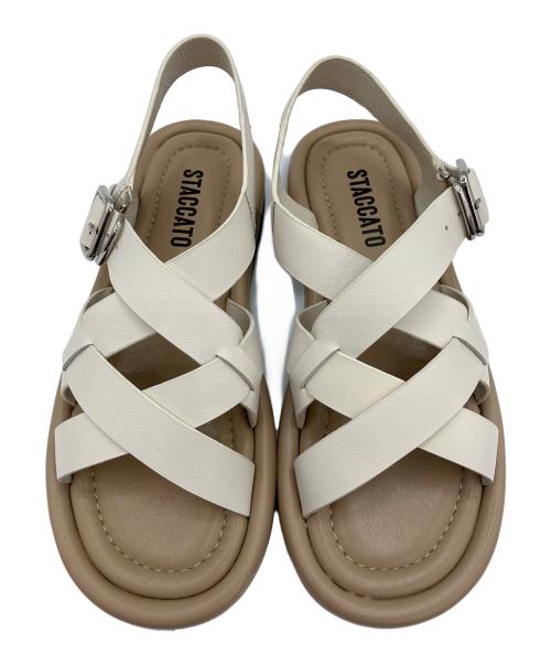STACCATO（スタッカート）STACCATO (スタッカート) グラディエータースマッシュサンダル ベージュ サイズ:24cmの古着・服飾アイテム