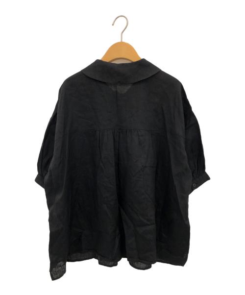 オオカミとフクロウ（オオカミトフクロウ）オオカミとフクロウ (オオカミトフクロウ) ボウタイリネンブラウス ブラック サイズ:-の古着・服飾アイテム