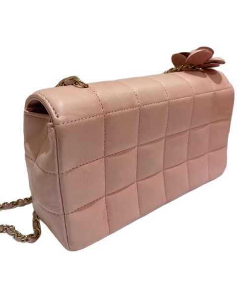 CHANEL（シャネル）CHANEL (シャネル) チョコバーカメリア  ピンク×ゴールド金具 サイズ:19の古着・服飾アイテム
