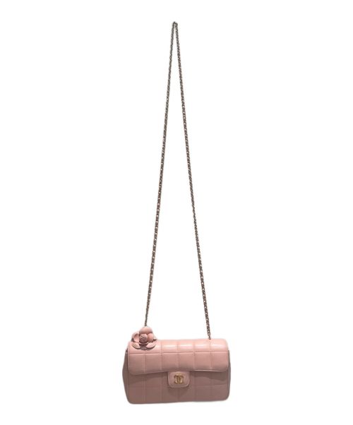 CHANEL（シャネル）CHANEL (シャネル) チョコバーカメリア  ピンク×ゴールド金具 サイズ:19の古着・服飾アイテム