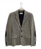 Saint Laurent Parisサンローランパリ）の古着「レザーエルボーパッチ ツイードジャケット」｜アイボリー×ブラック