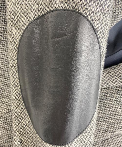 Saint Laurent Paris（サンローランパリ）Saint Laurent Paris (サンローランパリ) レザーエルボーパッチ ツイードジャケット アイボリー×ブラック サイズ:SIZE 42の古着・服飾アイテム